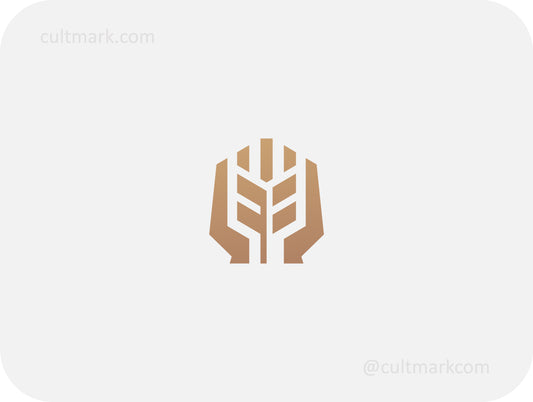 Wheat ear in hands logo