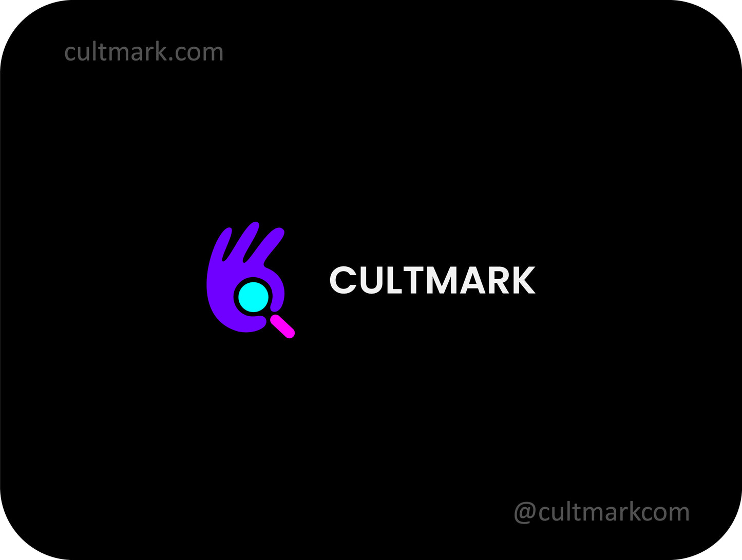 Hand magnifying glass logo