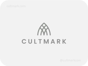 Cultmark Geometric Arched Line logo, modern grey monoline vector symbol of an architectural vault and structural lattice for construction, real estate, or engineering business identity.