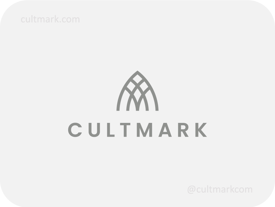 Cultmark Geometric Arched Line logo, modern grey monoline vector symbol of an architectural vault and structural lattice for construction, real estate, or engineering business identity.