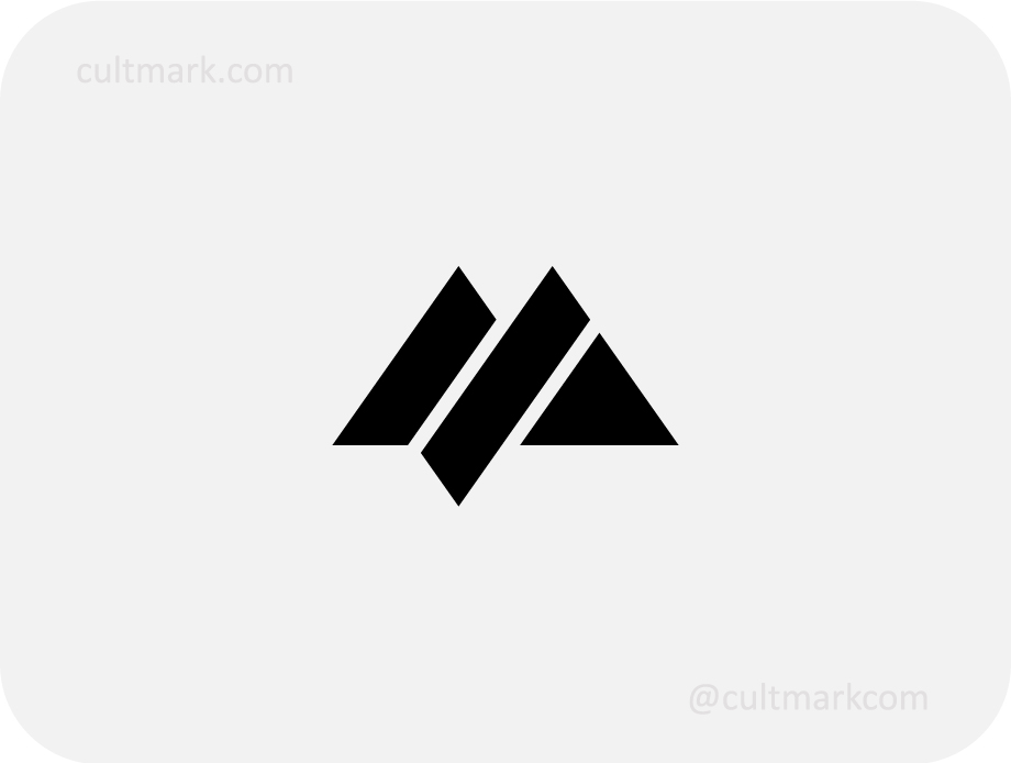 Cultmark Mountain Letter M logo, bold black vector symbol representing leadership, goal achievement, and resilience for business or outdoor identity.