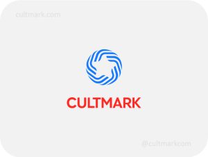 Cultmark Dynamic Star logo, blue vector symbol of circular lines forming a star in negative space representing motion and achievement for tech or sports business identity.