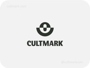 Cultmark Medical Pill Bowl logo, dark green minimalist vector symbol combining a pill and a bowl shape representing pharmaceutical care and medical precision for pharmacy or lab business.