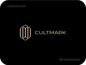 Cultmark Abstract Premium logo, elegant gold vector symbol of interlocking arched lines representing structural balance and luxury for high-end or boutique business identity.