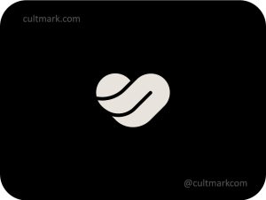 Cultmark Fluid Heart Line logo, beige line-art vector symbol of a stylized heart representing empathy and holistic wellness for premium beauty or healthcare business identity.