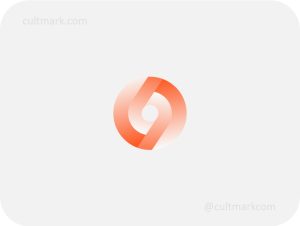 Cultmark Dynamic Vortex logo, orange gradient vector symbol of interlocking segments representing rotation and innovation for photography or tech business identity.