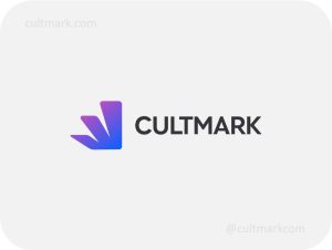 Cultmark Dynamic Tech Steps logo, vibrant blue and purple vector symbol of ascending geometric bars representing scalability and digital growth for IT or software business identity.