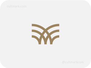 Cultmark Abstract Symmetry Line logo, professional minimalist interlocking line pattern symbol for corporate, architectural, or consulting business identity.