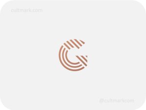 Cultmark Letter G logo, minimalist geometric monogram constructed from lines for tech, engineering, or modern business identity.