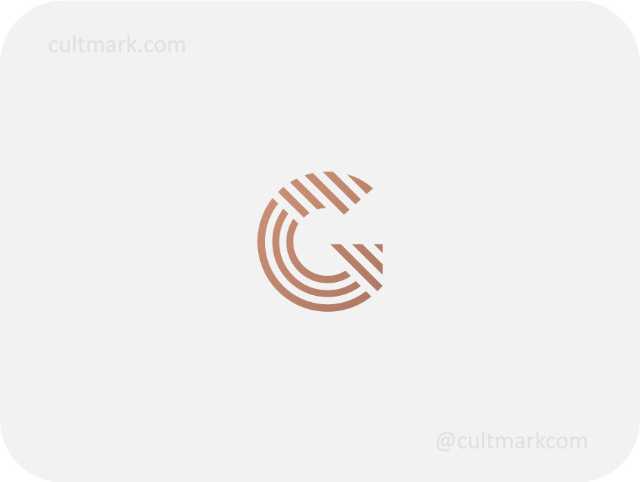 Cultmark Letter G logo, minimalist geometric monogram constructed from lines for tech, engineering, or modern business identity.