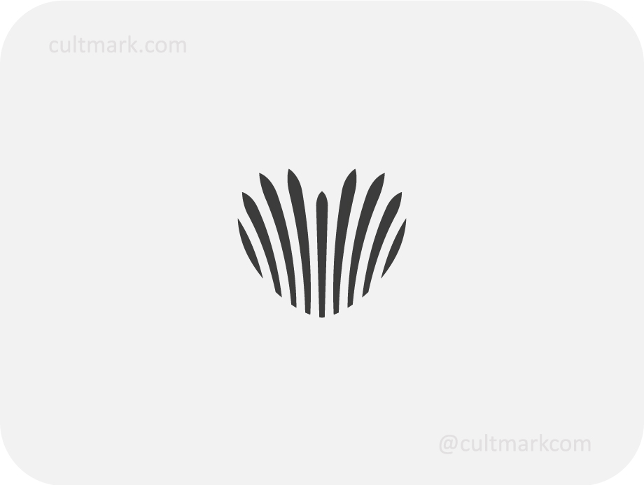 Cultmark Heart Lines logo, minimalist black heart symbol formed by organic vertical strokes for wellness, health, or lifestyle business identity on light background.