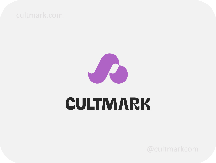 purple letter A logo with flowing wave negative space