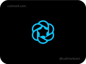 blue star aperture logo with camera shutter blades