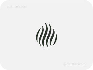 water drop logo with steam line pattern design
