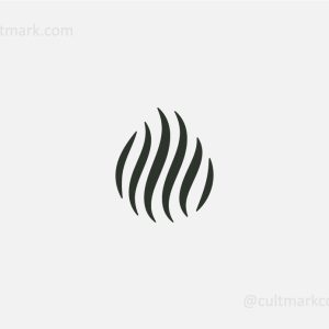 water drop logo with steam line pattern design